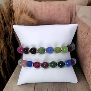 NWT Wool + Pepper Co. Tourmaline Beaded Bracelet with gold or silver accents